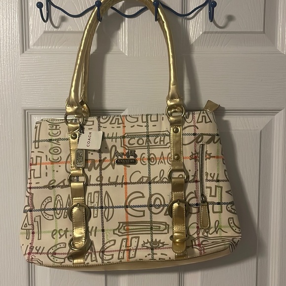 Coach Handbags - Coach Gold and Tan Shoulder Bag